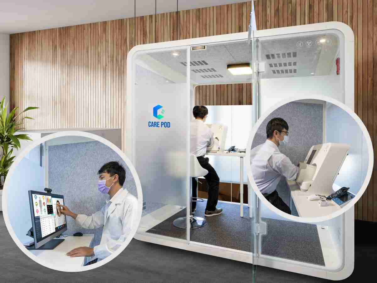 达擎于医疗科技展中展出＂远距诊疗舱＂，，，以因应医疗数字化及社会高龄化趋势下、、、、复诊及慢性病患等族群对于远距看诊需求逐渐升高所推出的创新整合方案。。。。多功能合一、、、高隐私性的远距诊疗舱可根据病患端与医师端的不同需求，，，，提供弹性化及客制化功能，，，，节省医生和病患的精力及时间